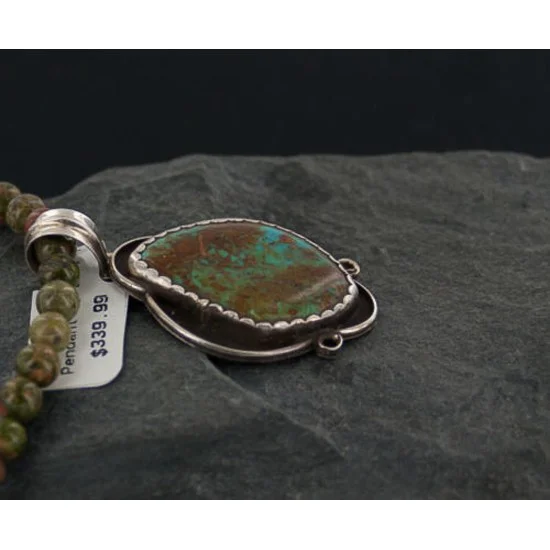 Handmade Certified Authentic Navajo .925 Sterling Silver Natural Turquoise Native American Necklace 390651289966 Handmade Certified Authentic Navajo .925 Sterling Silver Natural Turquoise Native American Necklace 390651289966