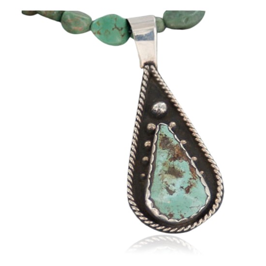 Handmade Certified Authentic Navajo .925 Sterling Silver Natural Turquoise Native American Necklace 390655209628