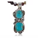 Handmade Certified Authentic Navajo .925 Sterling Silver Natural Turquoise Native American Necklace 390657846284