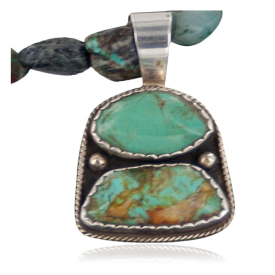 Handmade Certified Authentic Navajo .925 Sterling Silver Natural Turquoise Native American Necklace 390658302135