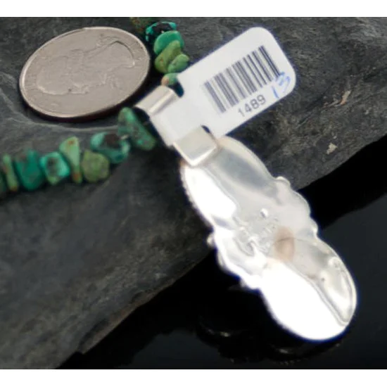 Handmade Certified Authentic Navajo .925 Sterling Silver Natural Turquoise Native American Necklace 390658387071
