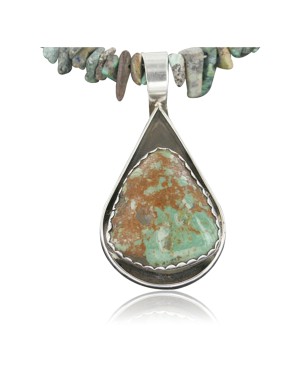 Handmade Certified Authentic Navajo .925 Sterling Silver Natural Turquoise Native American Necklace 390660275515