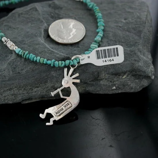 Handmade Certified Authentic Navajo .925 Sterling Silver Natural Turquoise Native American Necklace 390666972535