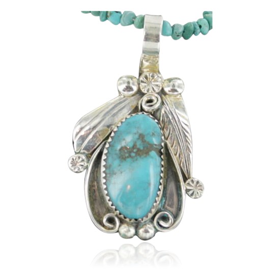 Handmade Certified Authentic Navajo .925 Sterling Silver Natural Turquoise Native American Necklace 390669128027