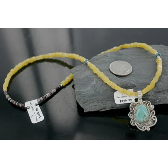 Handmade Certified Authentic Navajo .925 Sterling Silver Natural Turquoise Native American Necklace 390702944977