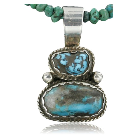 Handmade Certified Authentic Navajo .925 Sterling Silver Natural Turquoise Native American Necklace 390713343678