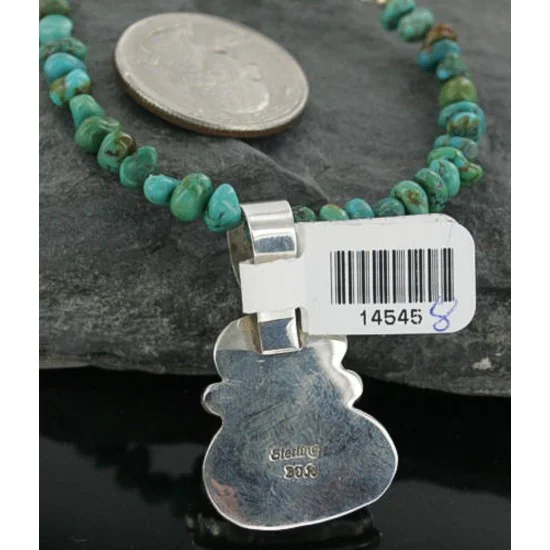 Handmade Certified Authentic Navajo .925 Sterling Silver Natural Turquoise Native American Necklace 390713696185