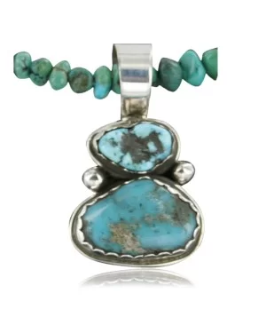 Handmade Certified Authentic Navajo .925 Sterling Silver Natural Turquoise Native American Necklace 390713696185