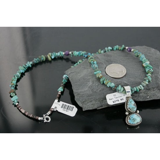 Handmade Certified Authentic Navajo .925 Sterling Silver Natural Turquoise Native American Necklace 390719824825 Handmade Certified Authentic Navajo .925 Sterling Silver Natural Turquoise Native American Necklace 390719824825