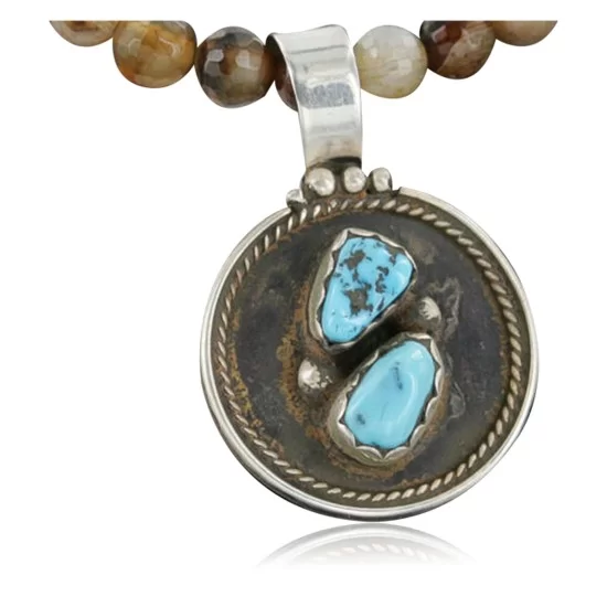 Handmade Certified Authentic Navajo .925 Sterling Silver Natural Turquoise Native American Necklace 390725941555 Handmade Certified Authentic Navajo .925 Sterling Silver Natural Turquoise Native American Necklace 390725941555