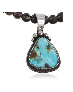 Handmade Certified Authentic Navajo .925 Sterling Silver Natural Turquoise Native American Necklace 390738752189
