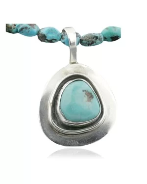 Handmade Certified Authentic Navajo .925 Sterling Silver Natural Turquoise Native American Necklace 390748355911