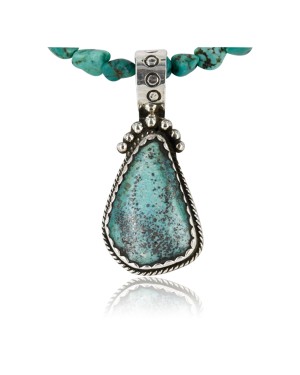 Handmade Certified Authentic Navajo .925 Sterling Silver Natural Turquoise Native American Necklace 390756845614