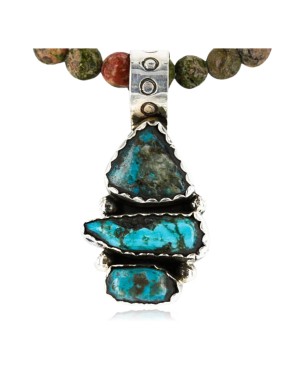 Handmade Navajo .925 Sterling Silver Natural Turquoise Necklace