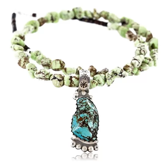 Handmade Certified Authentic Navajo .925 Sterling Silver Natural Turquoise Native American Necklace 390762385761 Handmade Certified Authentic Navajo .925 Sterling Silver Natural Turquoise Native American Necklace 390762385761