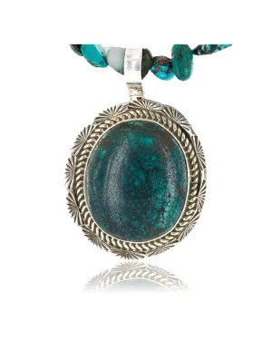 Handmade Certified Authentic Navajo .925 Sterling Silver Natural Turquoise Native American Necklace 390764158918
