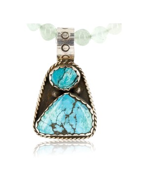 Handmade Certified Authentic Navajo .925 Sterling Silver Natural Turquoise Native American Necklace 390764506327