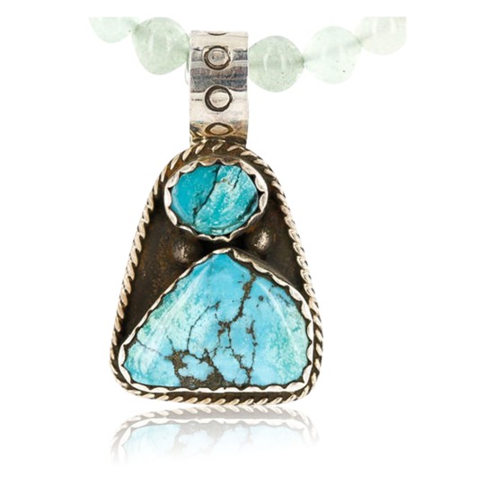 Handmade Certified Authentic Navajo .925 Sterling Silver Natural Turquoise Native American Necklace 390764506327
