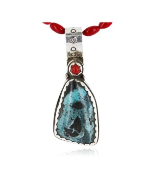 Handmade Certified Authentic Navajo .925 Sterling Silver Natural Turquoise Native American Necklace 390766065386