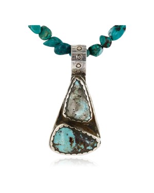 Handmade Certified Authentic Navajo .925 Sterling Silver Natural Turquoise Native American Necklace 390774805053