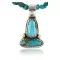 Handmade Certified Authentic Navajo .925 Sterling Silver Natural Turquoise Native American Necklace 390777345694