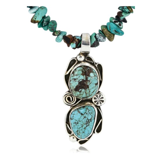 Handmade Certified Authentic Navajo .925 Sterling Silver Natural Turquoise Native American Necklace 390794198579