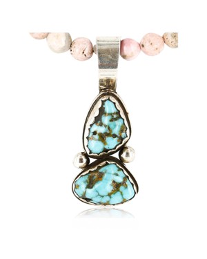 Handmade Certified Authentic Navajo .925 Sterling Silver Natural Turquoise Native American Necklace 390829144875