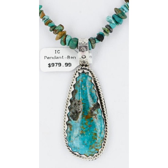 Handmade Certified Authentic Navajo .925 Sterling Silver Natural Turquoise Native American Necklace 390839389750 Handmade Certified Authentic Navajo .925 Sterling Silver Natural Turquoise Native American Necklace 390839389750