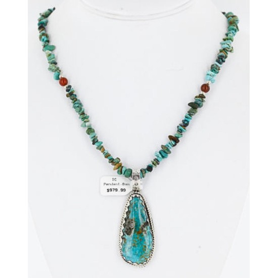 Handmade Certified Authentic Navajo .925 Sterling Silver Natural Turquoise Native American Necklace 390839389750 Handmade Certified Authentic Navajo .925 Sterling Silver Natural Turquoise Native American Necklace 390839389750