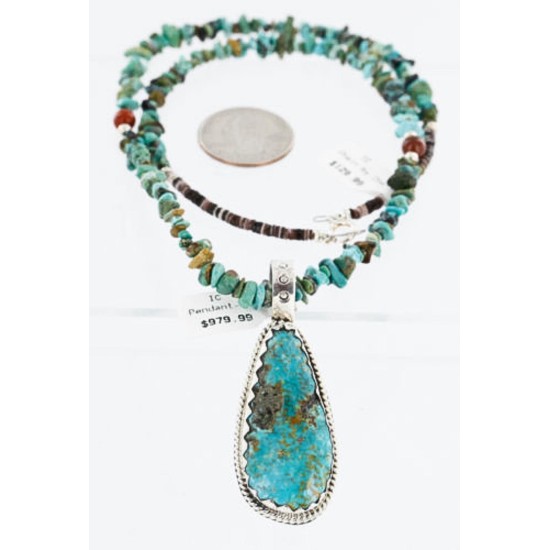 Handmade Certified Authentic Navajo .925 Sterling Silver Natural Turquoise Native American Necklace 390839389750 Handmade Certified Authentic Navajo .925 Sterling Silver Natural Turquoise Native American Necklace 390839389750