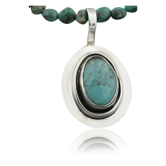 Handmade Certified Authentic Navajo .925 Sterling Silver Natural Turquoise Native American Necklace & Pendant 370947399987 Handmade Certified Authentic Navajo .925 Sterling Silver Natural Turquoise Native American Necklace & Pendant 370947399987