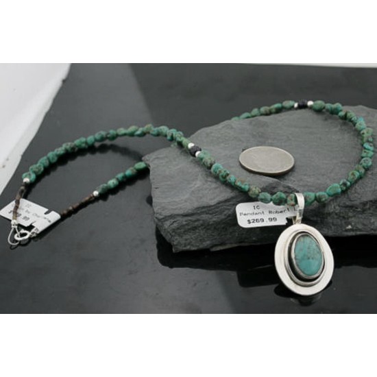 Handmade Certified Authentic Navajo .925 Sterling Silver Natural Turquoise Native American Necklace & Pendant 370947399987 Handmade Certified Authentic Navajo .925 Sterling Silver Natural Turquoise Native American Necklace & Pendant 370947399987