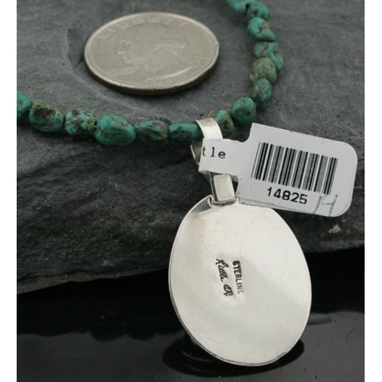 Handmade Certified Authentic Navajo .925 Sterling Silver Natural Turquoise Native American Necklace & Pendant 370947399987 Handmade Certified Authentic Navajo .925 Sterling Silver Natural Turquoise Native American Necklace & Pendant 370947399987