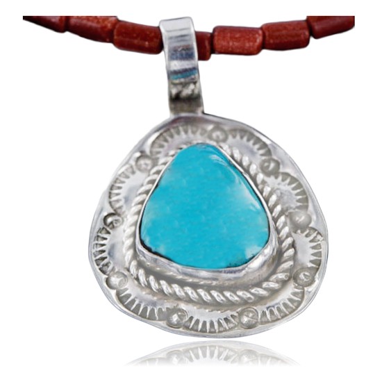 Handmade Certified Authentic Navajo .925 Sterling Silver Natural Turquoise Native American Necklace & Pendant 370962219419
