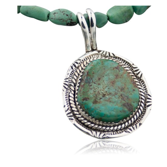 Handmade Certified Authentic Navajo .925 Sterling Silver Natural Turquoise Native American Necklace & Pendant 390643684539