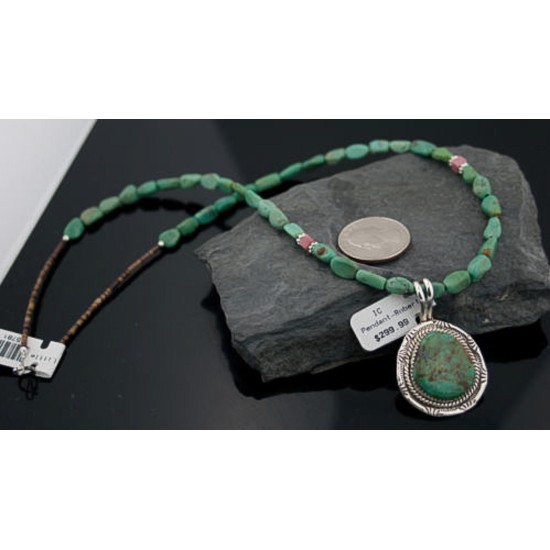 Handmade Certified Authentic Navajo .925 Sterling Silver Natural Turquoise Native American Necklace & Pendant 390643684539 Handmade Certified Authentic Navajo .925 Sterling Silver Natural Turquoise Native American Necklace & Pendant 390643684539