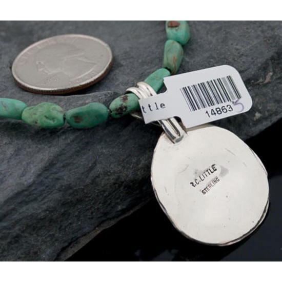 Handmade Certified Authentic Navajo .925 Sterling Silver Natural Turquoise Native American Necklace & Pendant 390643684539 Handmade Certified Authentic Navajo .925 Sterling Silver Natural Turquoise Native American Necklace & Pendant 390643684539
