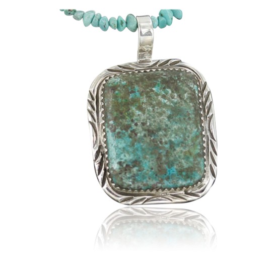 Handmade Certified Authentic Navajo .925 Sterling Silver Natural Turquoise Native American Necklace & Pendant 390664599301