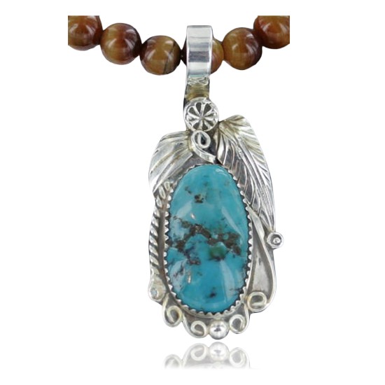 Handmade Certified Authentic Navajo .925 Sterling Silver Natural Turquoise Native American Necklace & Pendant 390669698816