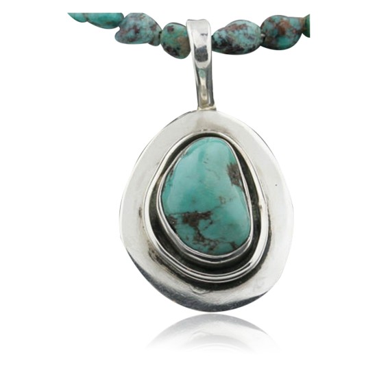 Handmade Certified Authentic Navajo .925 Sterling Silver Natural Turquoise Native American Necklace & Pendant 390705669930