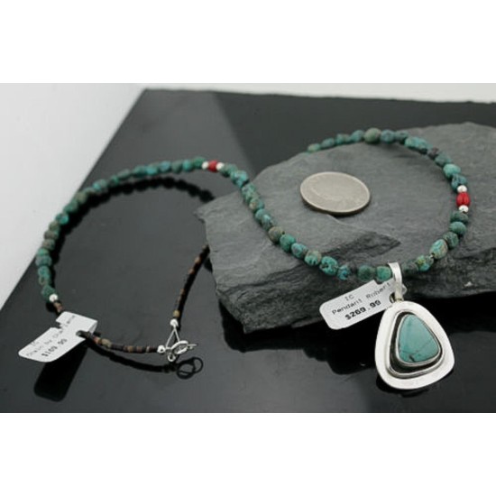 Handmade Certified Authentic Navajo .925 Sterling Silver Natural Turquoise Native American Necklace & Pendant 390706194200 Handmade Certified Authentic Navajo .925 Sterling Silver Natural Turquoise Native American Necklace & Pendant 390706194200