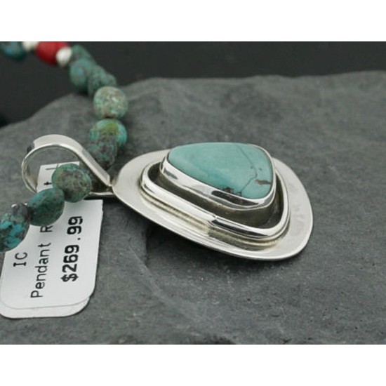 Handmade Certified Authentic Navajo .925 Sterling Silver Natural Turquoise Native American Necklace & Pendant 390706194200 Handmade Certified Authentic Navajo .925 Sterling Silver Natural Turquoise Native American Necklace & Pendant 390706194200