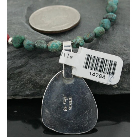 Handmade Certified Authentic Navajo .925 Sterling Silver Natural Turquoise Native American Necklace & Pendant 390706194200 Handmade Certified Authentic Navajo .925 Sterling Silver Natural Turquoise Native American Necklace & Pendant 390706194200