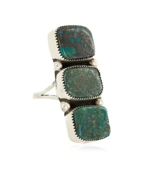 Handmade Navajo .925 Sterling Silver Natural Turquoise Ring 18292