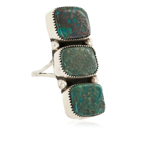 Handmade Certified Authentic Navajo .925 Sterling Silver Natural Turquoise Native American Ring 18292
