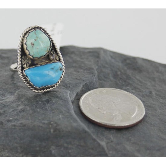 Handmade Certified Authentic Navajo .925 Sterling Silver Natural Turquoise Native American Ring 370954921887 Handmade Certified Authentic Navajo .925 Sterling Silver Natural Turquoise Native American Ring 370954921887