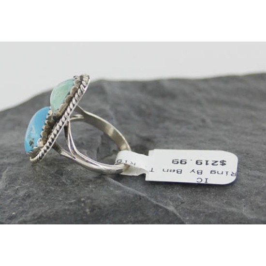 Handmade Certified Authentic Navajo .925 Sterling Silver Natural Turquoise Native American Ring 370954921887 Handmade Certified Authentic Navajo .925 Sterling Silver Natural Turquoise Native American Ring 370954921887