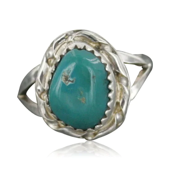 Handmade Certified Authentic Navajo .925 Sterling Silver Natural Turquoise Native American Ring 370958440836 Handmade Certified Authentic Navajo .925 Sterling Silver Natural Turquoise Native American Ring 370958440836