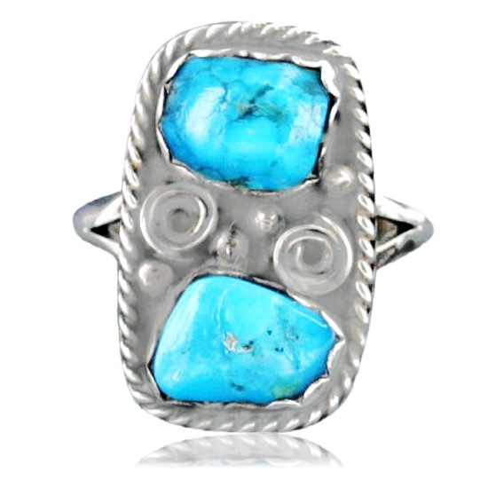 Handmade Certified Authentic Navajo .925 Sterling Silver Natural Turquoise Native American Ring  370967432764