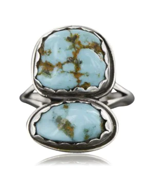 Handmade Certified Authentic Navajo .925 Sterling Silver Natural Turquoise Native American Ring 370979889910 Handmade Certified Authentic Navajo .925 Sterling Silver Natural Turquoise Native American Ring 370979889910
